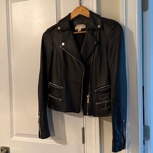 Women’s leather biker jacket